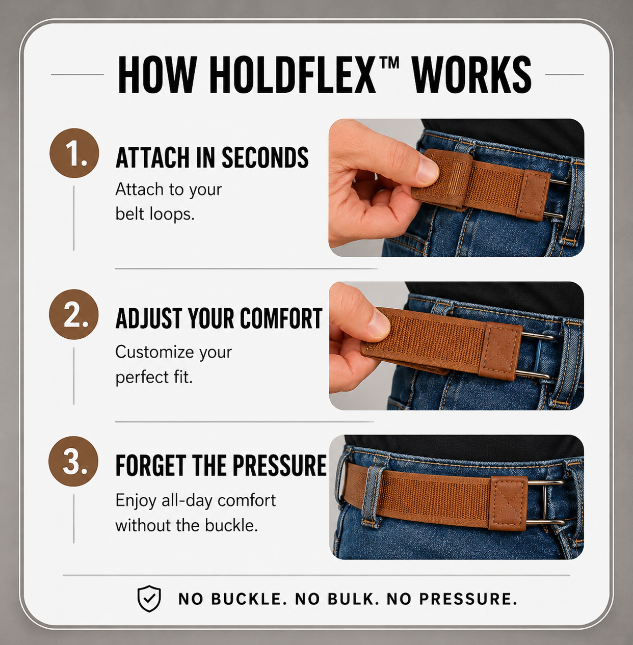 HoldFlex™ Buckle-Free Belt