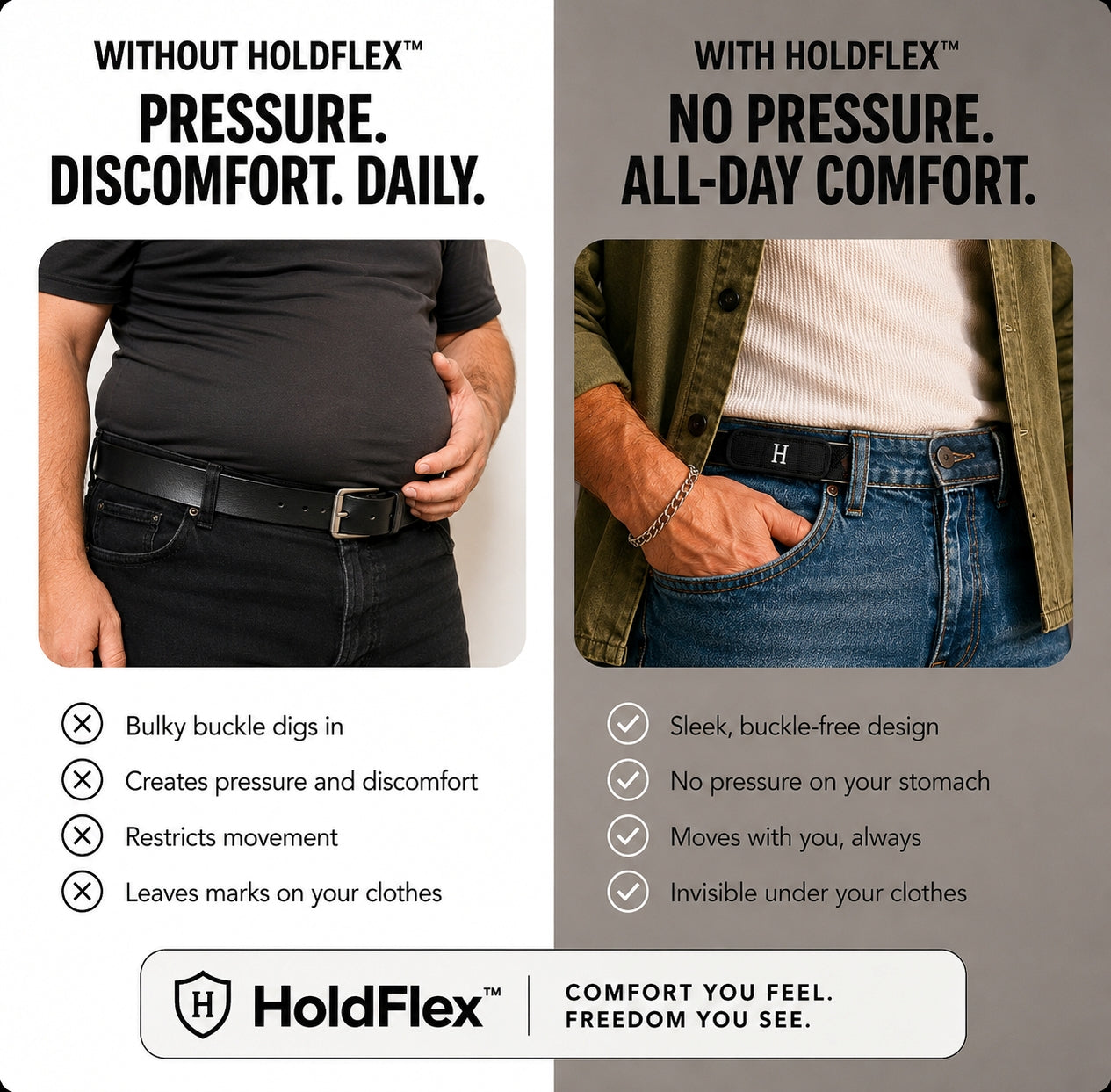 HoldFlex™ Buckle-Free Belt